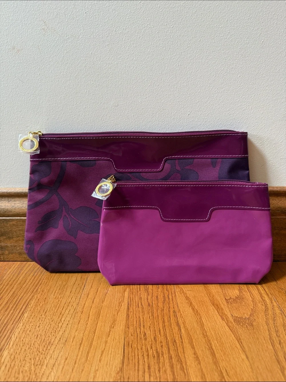 NEW Estée Lauder Make Up Bag Set Purple Floral Vacation Cruise Travel Toiletries